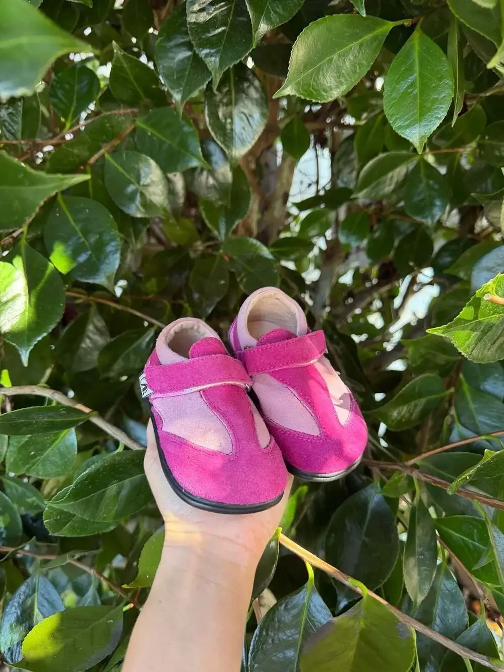 Little Soles Pink Suede T-Strap Toddler Shoes Size 5